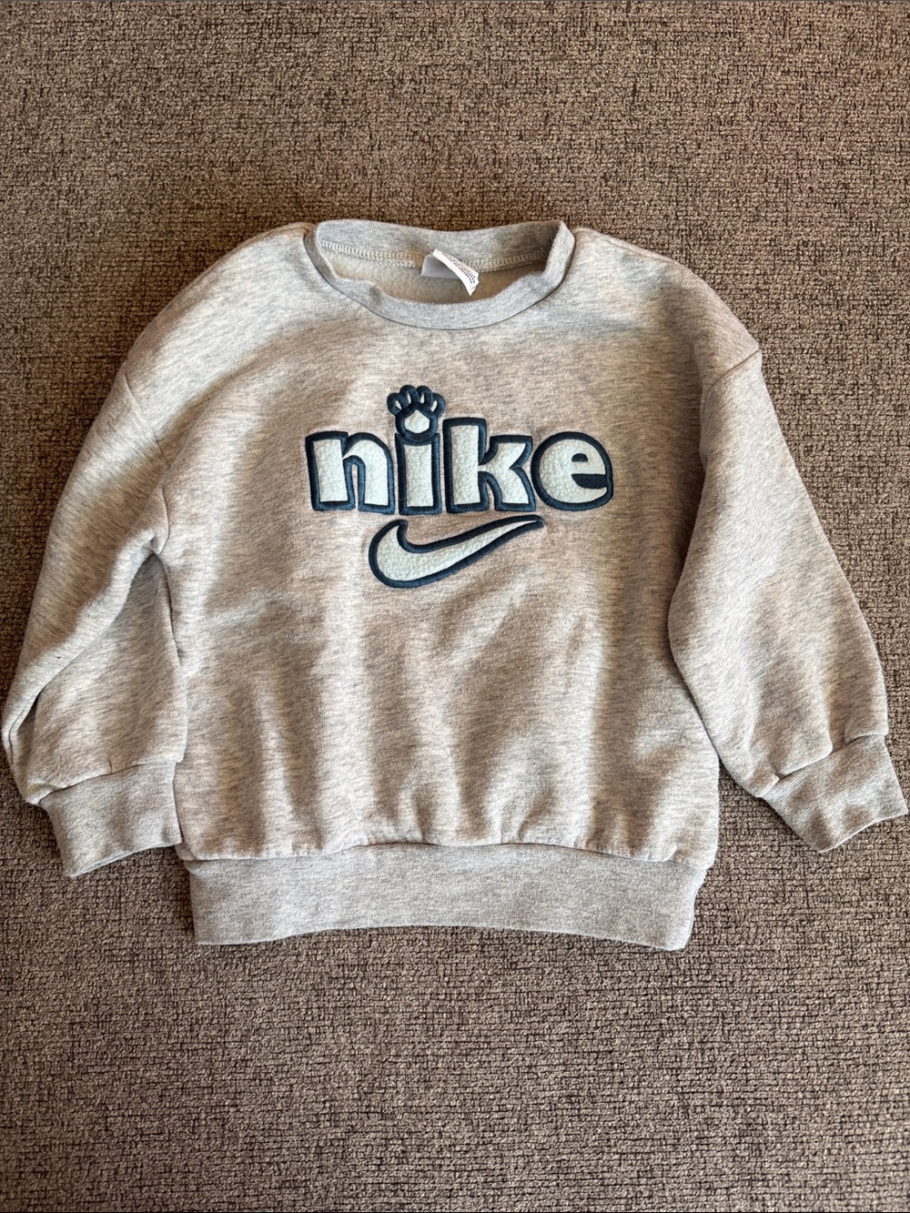 Nike Light Gray Sweatshirt with Navy Logo